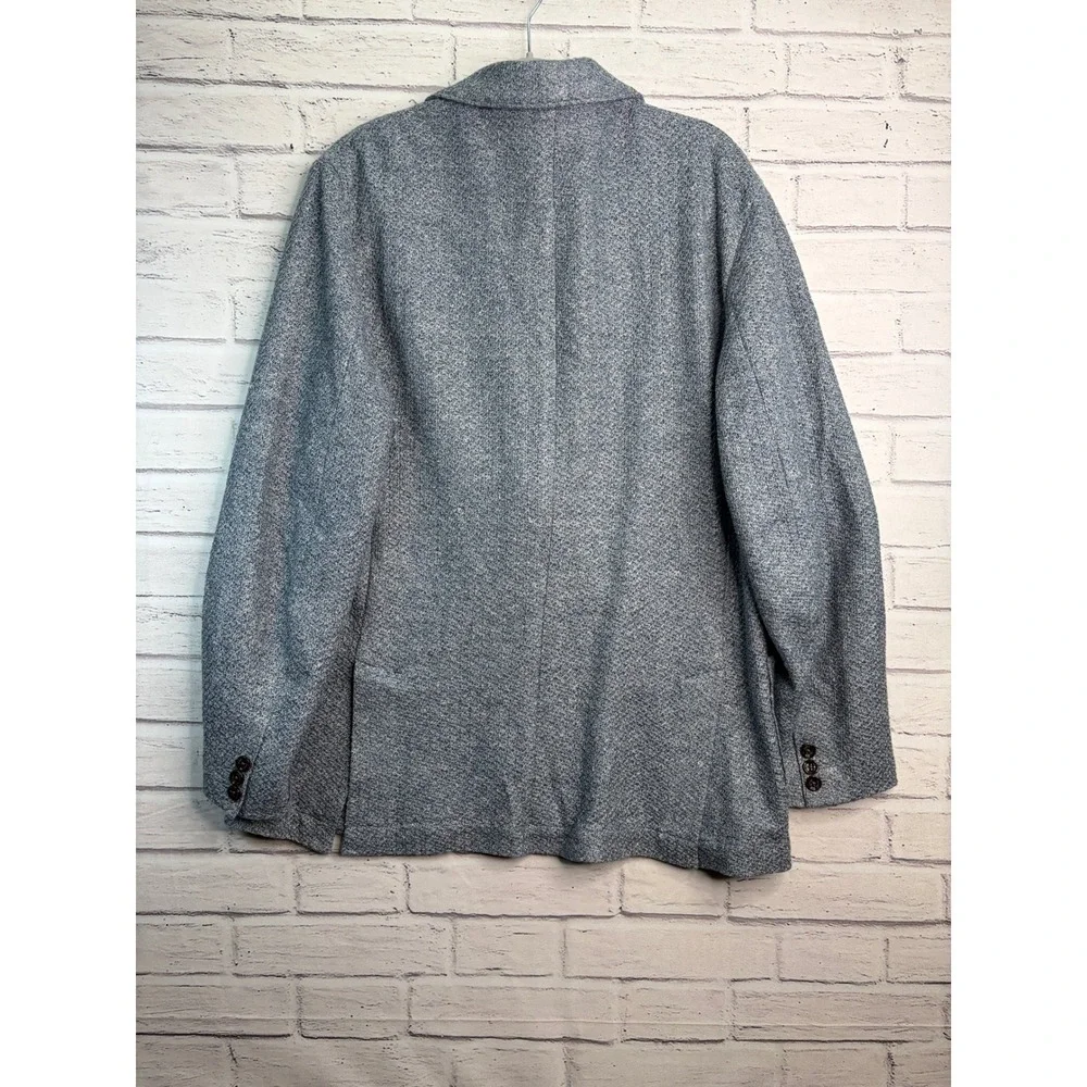 Eleventy Milano Mens Blue Linen Cotton Knit Blazer Jacket 54 IT